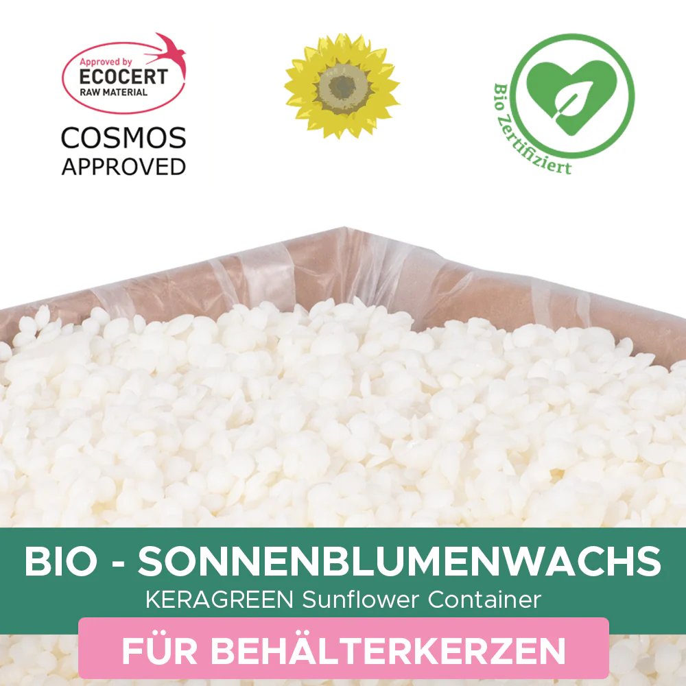 Bio-Sonnenblumenwachs für Behälterkerzen 'Keragreen Sunflower Container' - Image 3